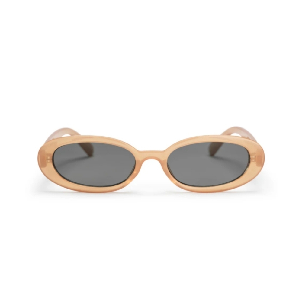 Oval Beige Sunglasses As Seen On Gigi Hadid Y2K Supermodel Festival New As Is - Picture 1 of 15